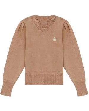Isabel Marant Puff-sleeve Logo Sweater - ナチュラル