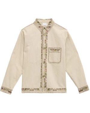 Isabel Marant Boxy Button-Down Jacket With Intricate Embroidery - Natural