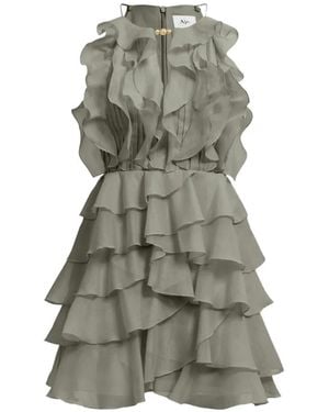 Aje. Cleo Ruffled Mini Dress - Grey