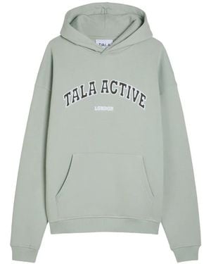 Tala Logo-Print Pouch-Pocket Hoodie - Gray