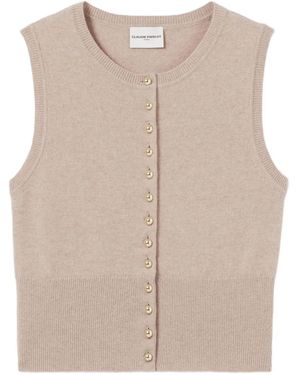 Claudie Pierlot Button-Up Knitted Top - Natural