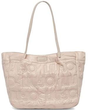 Liu Jo Logo Quilted Tote Bag - Natural
