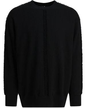 Comme des Garçons Raw-Edge Long-Sleeve Cotton Sweatshirt - Black