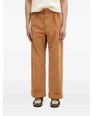 WOOD WOOD Cuffed-Hem Corduroy Pants - Natural