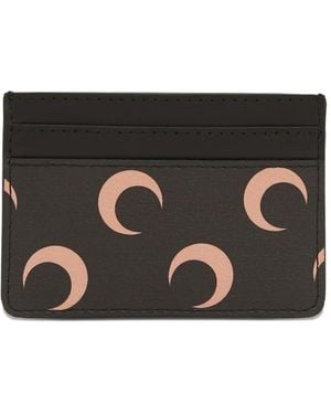 Marine Serre Moon Canvas Card Holder - Black