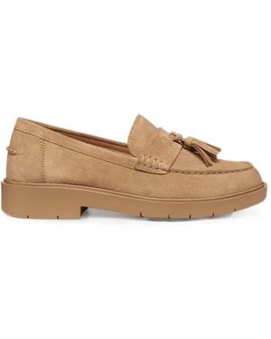 Geox Spherica Ec1 Tassel-Detail Suede Loafers - Natural