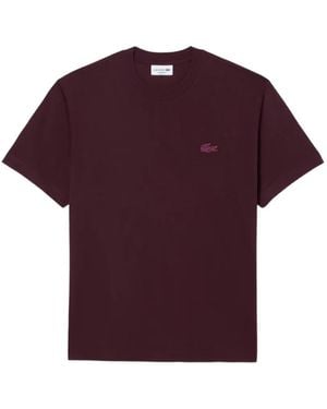 Lacoste Metallic Crocodile Jersey T-Shirt - Purple