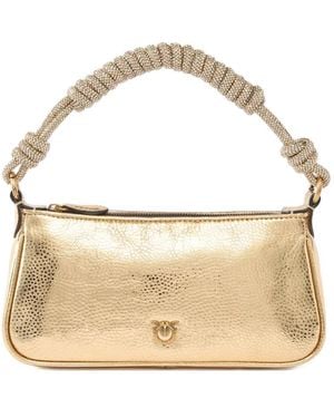 Pinko Mini Signature Love Birds Buckle Tote Bag - Natural