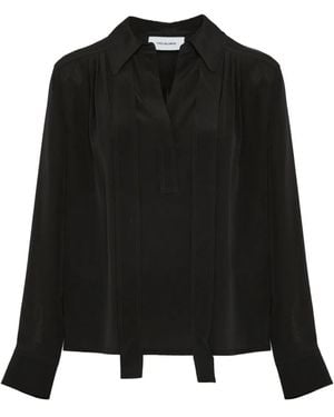 Yves Salomon Tie-Neck Blouse - Black