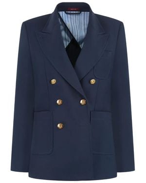 Gucci Double-Breasted Cotton Blazer - Blue