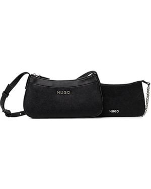 HUGO Bandolera con placa del logo - Negro