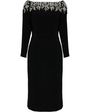 Jenny Packham Rosabel Crystal-Embellished Dress - Black