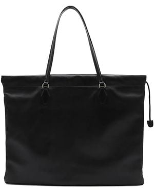 Jimmy Choo Drawstring Leather Tote Bag - Black