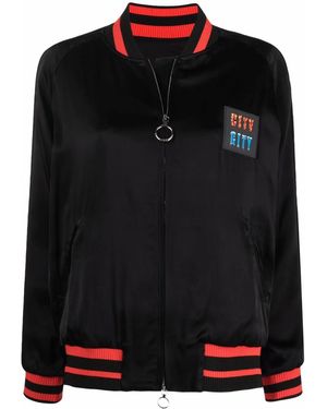 Rabanne Logo Patch Bomber Jacket - Black