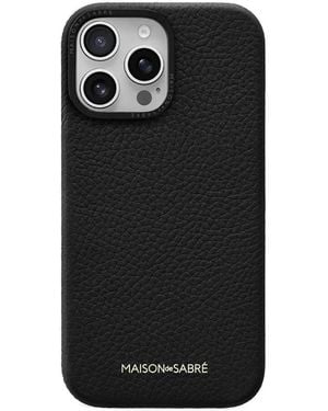 Maison De Sabre Leather Iphone 16 Pro Max Phone Case - Black