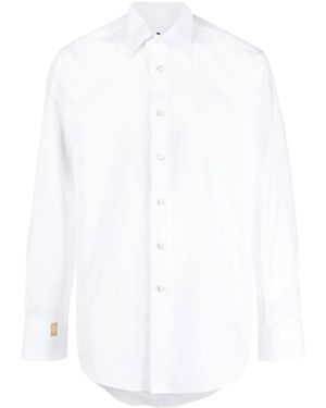 Billionaire Logo-Embroidered Long-Sleeve Shirt - White