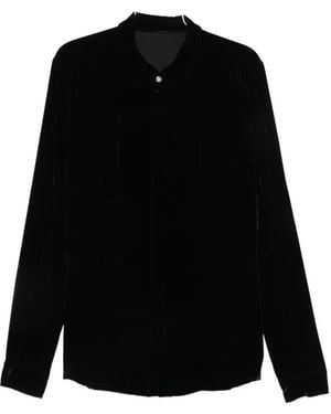Rick Owens Velvet Webbing-Detail Shirt - Black