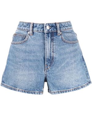 Alexander Wang Shorts Denim A Vita Alta - Blu
