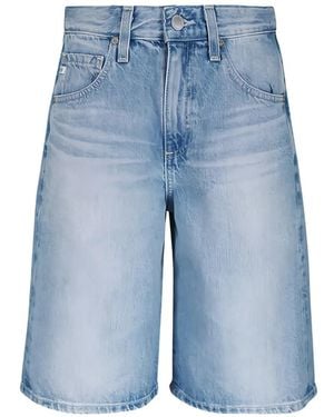 AG Jeans Hattie Faded-Effect Denim Shorts - Blue