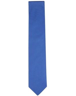 Canali Micro-Ribbed Silk Tie - Blue