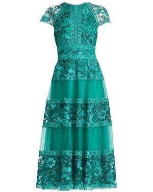 green emerald velvet dress Tadashi Shoji BOS24911L Long 3D Applique Formal Evening Dress – The Dress  Outlet main image 0