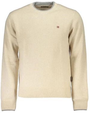Napapijri Logo-Patch Crew-Neck Jumper - Natural