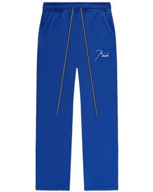 Rhude Logo-Embroidered Drawstring Track Trousers - Blue