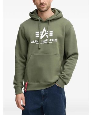 Alpha Industries Logo Hooded Sweatshirt - Green