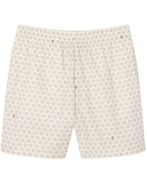 Lacoste Pantalones Cortos Con Estampado De Tenis - Blanco