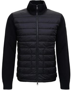 Moncler Quilted-Panel Zip-Up Jacket - Blue