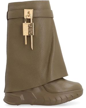Givenchy Botines Shark Lock Biker de piel - Marrón