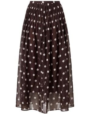 Nicholas Marit Skirt Espresso Ivory Polka-Dot - Brown