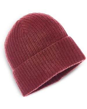 Brunello Cucinelli Ribbed Cashmere Beanie - Red