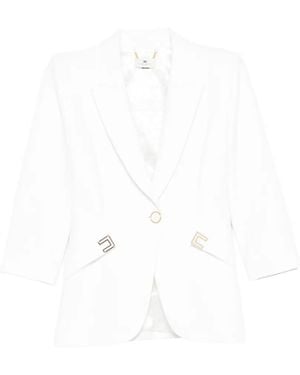 Elisabetta Franchi Button-Cardigan Blazer - White