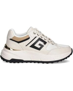 Guess Fonzi Logo-Detail Chunky Trainers - White
