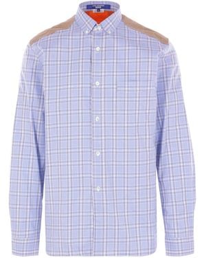 Junya Watanabe Checked Quilted Shirt - Blue