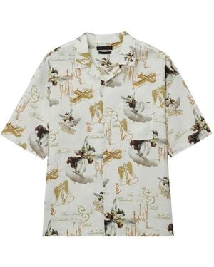 FIVE CM Patterned Short-Sleeve Shirt - White