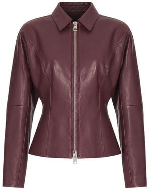 The Sei Leather Jacket - Purple