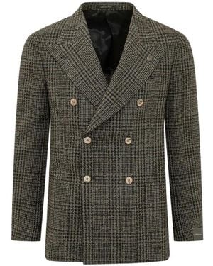 Gabriele Pasini Double-Breasted Check-Pattern Jacket - Green