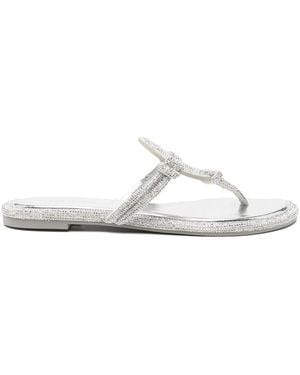 Tory Burch Crystal Embellished Sandals - White