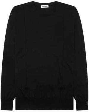 Jil Sander Round-Neck Panelled Jumper - Black