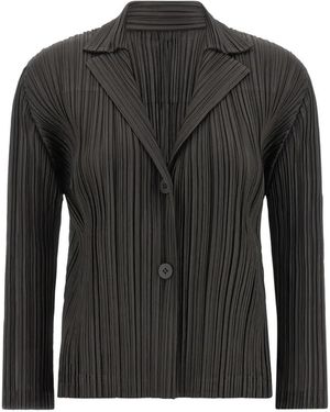 Pleats Please Issey Miyake Heavy Pleated Blazer - Black