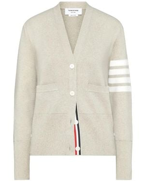 Thom Browne Cardigan Mit V-Ausschnitt - Weiß