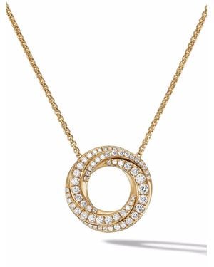 David Yurman 18Kt Petite Pavé Crossover Diamond Pendant Necklace (15.5Mm) - Metallic