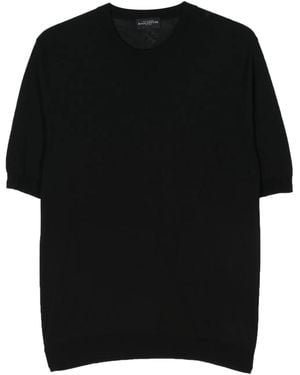 Ballantyne Knitted Cotton T-Shirt - Black