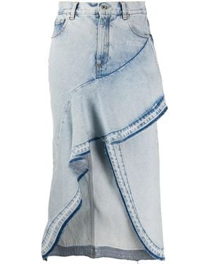 Off-White c/o Virgil Abloh Ruffled Asymmetrical Denim Skirt - Blue