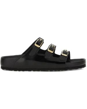 Birkenstock Florida Fresh Patent Leather Sandals - Black