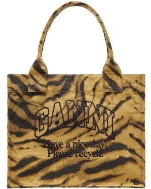 Ganni Shopper Met Tijgerprint - Metallic