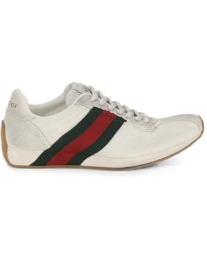 Gucci Tempo Web-Stripe Sneakers - White