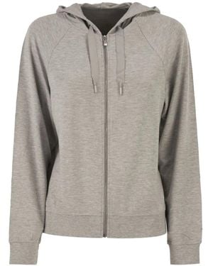Majestic Filatures Zip-Up Raglan-Sleeve Hoodie - Grey